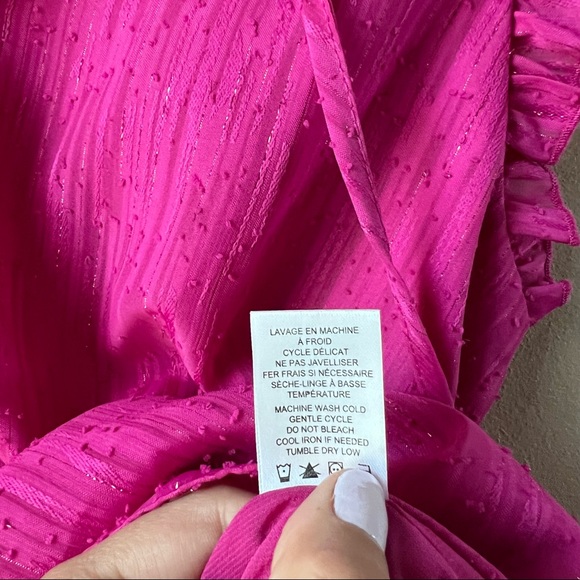 Joie Fuchsia Ruffle Edges Tank Top Size S - Picture 9 of 10